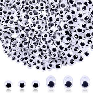 Googly Eyes - 1000 Piece Self Adhesive Round Oval Plastic Sticker Wiggle Eyes